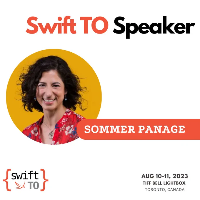 Image of Sommer Panage - Swift TO Speaker. August 10 & 11 @ TIFF Bell Lightbox in Toronto