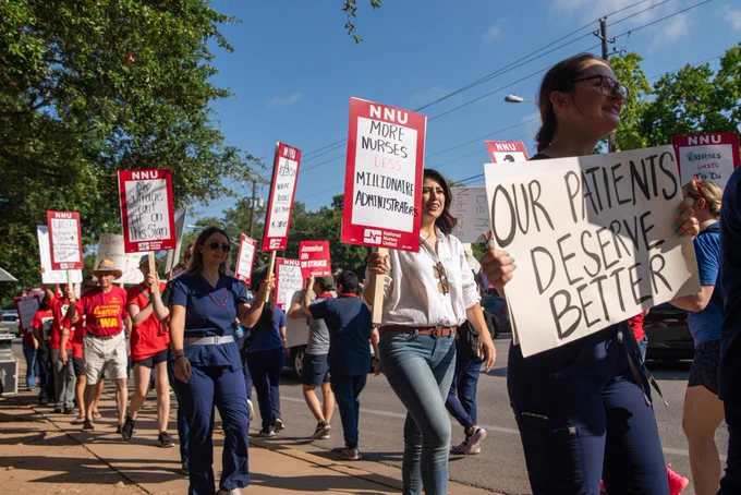 Nurses picket line.