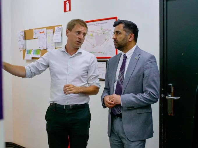 First Minister Humza Yousaf at the BeCentral Entrepreneurial Tech camp in Brussels