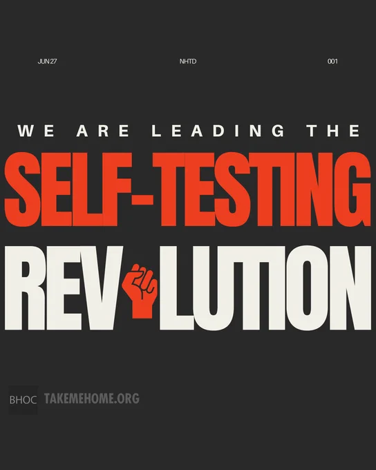 Screen 1 text reads, "We are leading the self-testing revolution." 