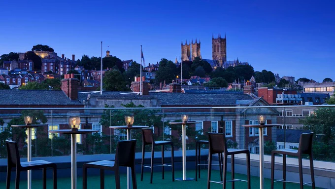 A beautiful view from the roof top bar at the DoubleTree Hilton, Lincoln. The perfect location for a wedding and a wedding fair.