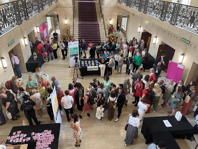 A full hallway with delegates at the Learning From event in London