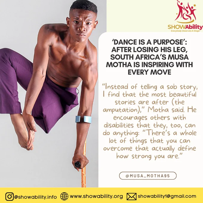 ‘Dance is a purpose’: After losing his leg, South Africa’s Musa Motha is inspiring with every move

“Instead of telling a sob story, I find that the most beautiful stories are after (the amputation),” Motha said. He encourages others with disabilities that they, too, can do anything: “There’s a whole lot of things that you can overcome that actually define how strong you are.”
