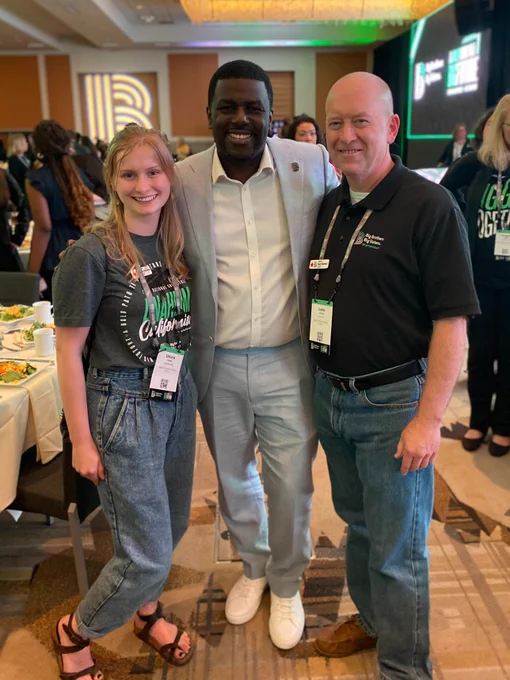 Olivia, BBBSA President & CEO Artis Stevens, and Luke