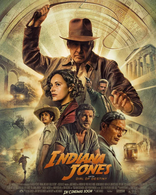 Theatrical movie poster for Indiana Jones and the Dial of Destiny