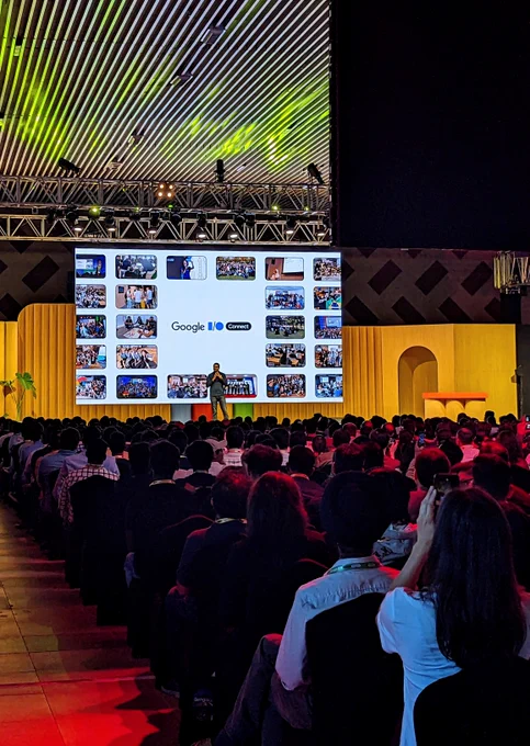 Image of a speaker on stage at Google IO Connect, Bengaluru