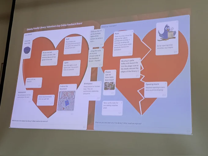 Make up and break up feedback letters on Padlet from the Divinity Library