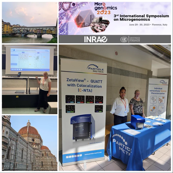 Impressions from the Particle Metrix booth and talk at the Microgenomics 2023 in Florence