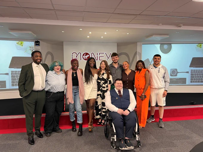 Photo of the 10 young change makers who have taken part in the Virgin Money Foundation Young Change Maker Fellowship.