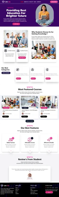 Unival website created with React and Tailwindcss 