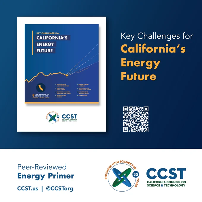 A square graphic showing the report cover on a blue background with the title in white/yellow and a bottom white banner with CCST's logo and links/handles to social media.