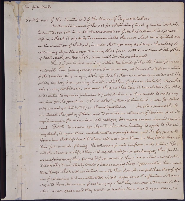 Letter written by Thomas Jefferson
