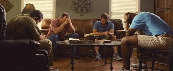 Police officers pray in "Courageous"
