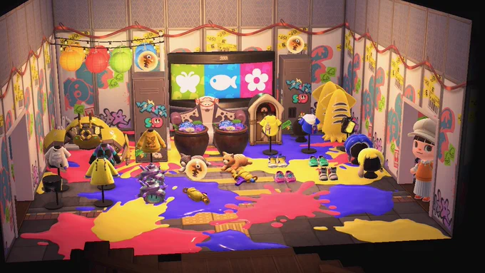 Screenshot showcasing all the items that i giveaway. The entire Splatoon set including wallpaper and flooring.