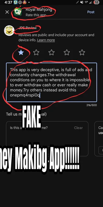 This is a review that i've placed on the google play store as a developer is too much of a coward to allow comments to be made public.But it's only made to them.But they can't stop me from posting it here on social media