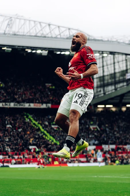 Bryan Mbeumo celebrates his goal v Man City.