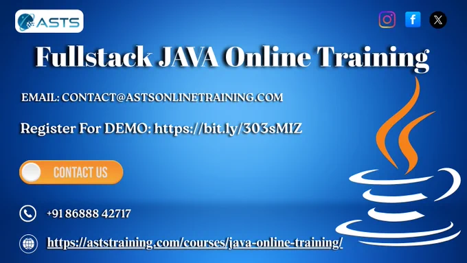 Become an Industry-Ready Fullstack Java Developer with ASTS Online Training! 
Learn Core & Advanced Java, Spring Boot, Hibernate, REST APIs, Microservices, Frontend (HTML, CSS, JS), DBs (MySQL/Oracle) & Cloud Deployment. Gain hands-on projects & boost your career!
🔗 Register for Demo: https://bit.ly/303sMIZ
🌐 https://aststraining.com/courses/java-online-training/
#FullstackJava #JavaDeveloper #ASTS #CareerGrowth #FullstackJava #JavaDeveloper #JavaProgramming #SpringBoot #Hibernate #Microservices #FrontendDevelopment #BackendDeveloper #FullstackDeveloper #JavaCourse #OnlineTraining #ASTS #CodingBootcamp #SoftwareDevelopment #LearnJava #WebDevelopment #JavaScript #MySQL #ProgrammingLife #CareerGrowth