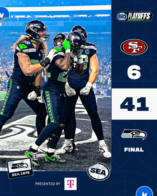 Seahawks Divisional Round Final Score: 49ers 6 - Seahawks 41