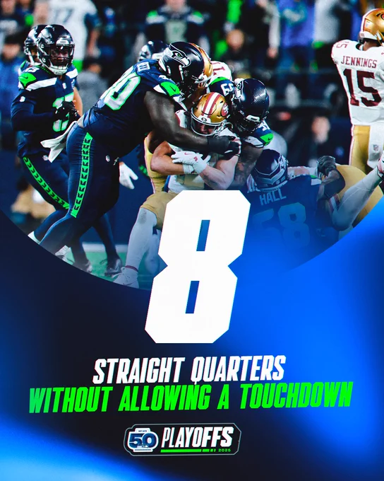 8 Straight Quarters Without Allowing A Touchdown Seahawks 