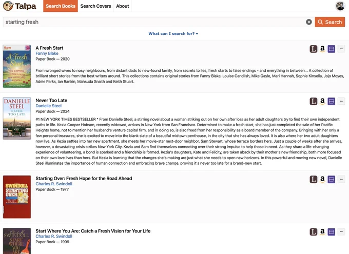 Talpa Search results for "starting fresh"