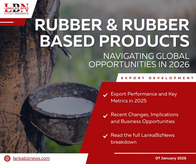 Sri Lanka’s rubber sector navigates global challenges with resilience, earning nearly US$ 794M in 2025 while eyeing sustainable, value‑added opportunities to strengthen exports and competitiveness in 2026. 🌍♻️ 

Read the full LankaBizNews analysis 👉🏻 https://lankabiznews.com/sri-lankas-rubber-and-rubber-products-exports/

#SriLankaRubber #Exports #SustainableGrowth #GlobalMarkets #Economy #ExportDevelopment #LankaBizNews