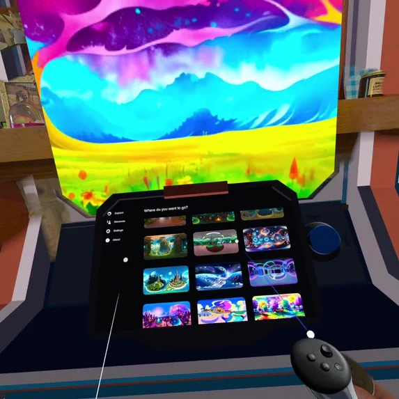 Example of a cartoony environment visible in mixed reality