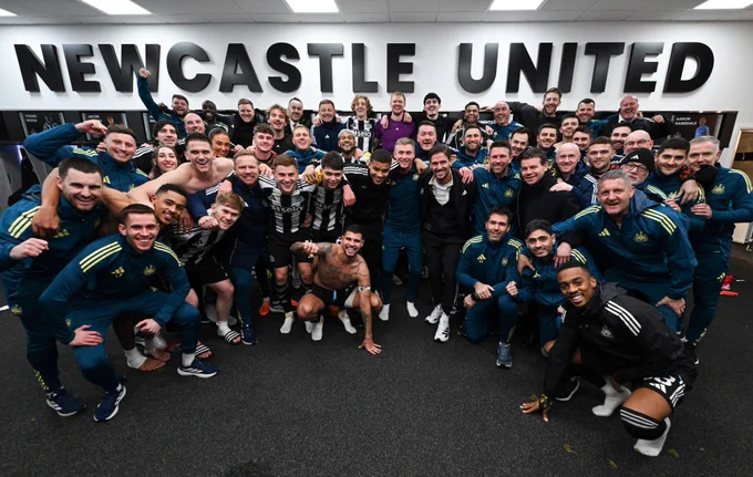 Team photo after win over Leeds United