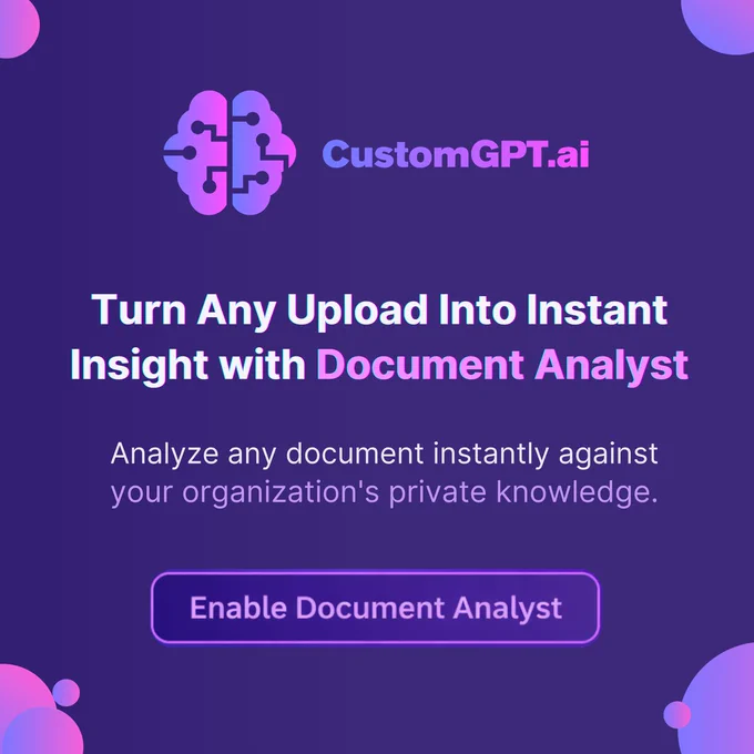 Document Analyst is now live on CustomGPT.ai!