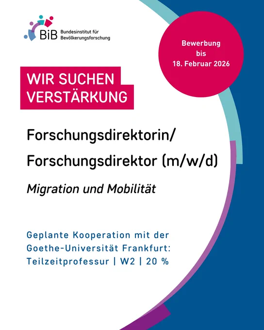 BiB-Stellenausschreibung: Forschungsdirektorin / Forschungsdirektor für den Bereich „Migration und Mobilität“