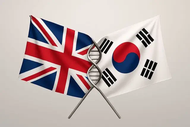 UK and South Korea flags