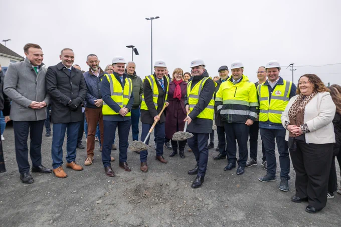 Minister Calleary turned the sod on new €2 million Community Centre in Moneygall, Co Offaly.