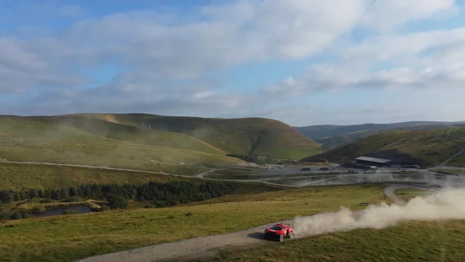 Test driving an X44 electric race car.