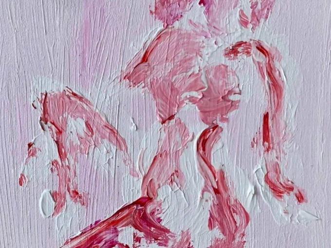 detail crop   full image - painting is a rough textured red-rouge seated figure on pink background 

Trending nicely at Saatchi Art!

Scratches Made Whole 11x14 2025 

https://www.saatchiart.com/art/Painting-Scratches-Made-Whole-11x14-2025/2369095/12919729/view 
#OriginalArt 
