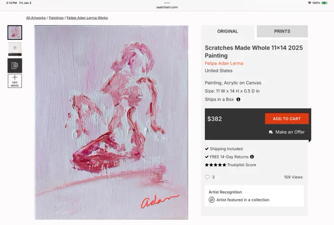detail crop   full image - painting is a rough textured red-rouge seated figure on pink background 

Trending nicely at Saatchi Art!

Scratches Made Whole 11x14 2025 

https://www.saatchiart.com/art/Painting-Scratches-Made-Whole-11x14-2025/2369095/12919729/view 
#OriginalArt 