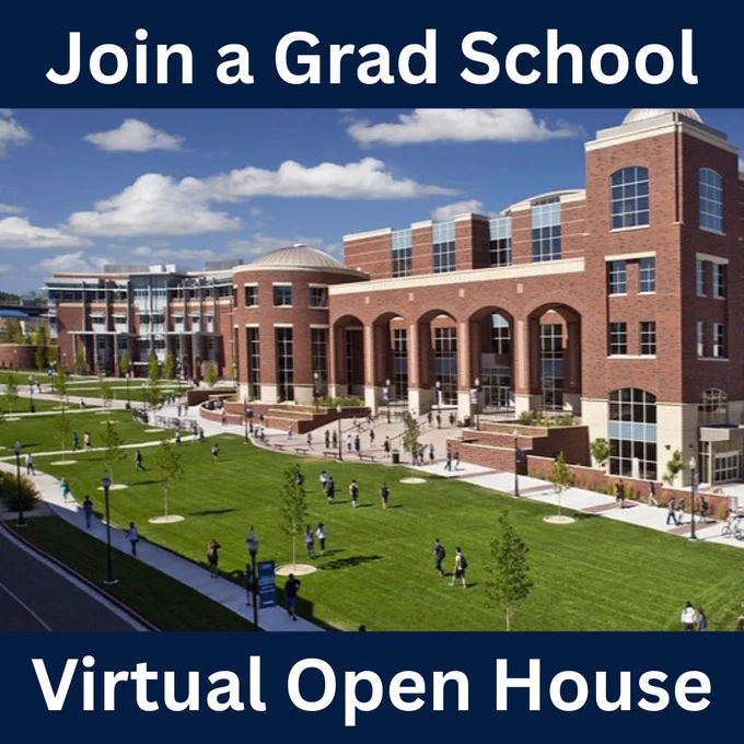 exterior aerial view of UNR's main library on a sunny day with students walking around