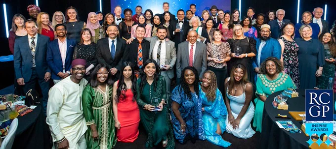 A photo of a group of GPs standing together in a past Inspire Awards
