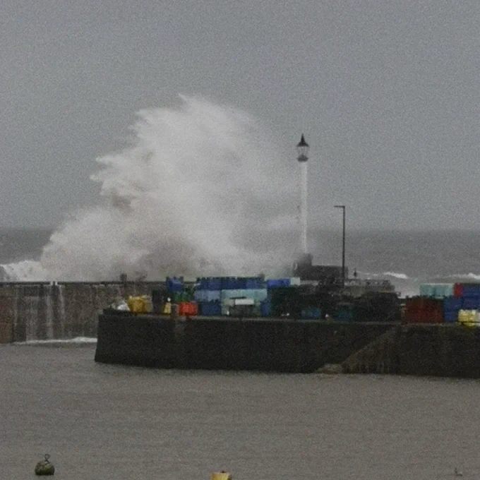 Bridlington harbour Friday morning keep safe everyone power of the sea. #bridlington #seaside #eastcoast #eastyorkshire 