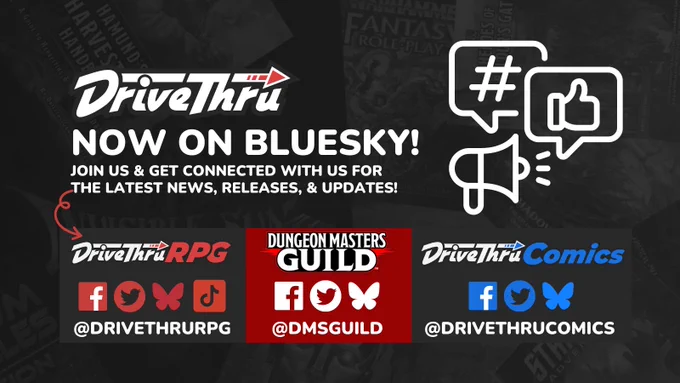 DMsGuild and DriveThruRPG over at Bluesky social media.
