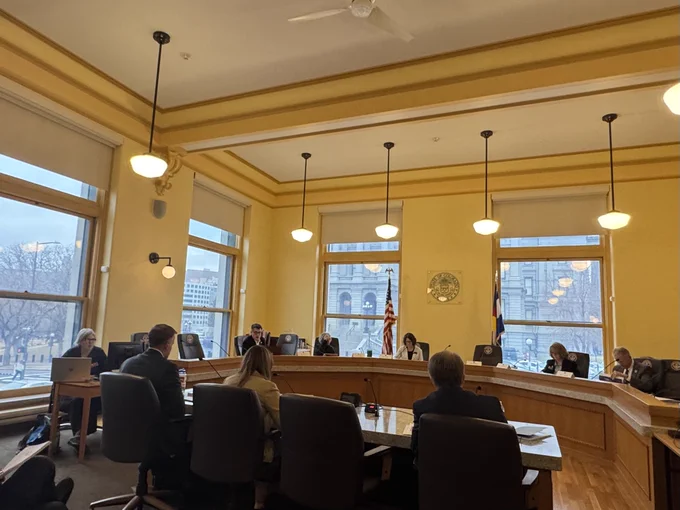 The Joint Budget Committee listening to Chancellor DeSanctis' testimony. 
