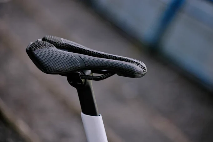 Close-up of Shimano’s new Pro Stealth 3D Saddle. Photo via Shimano.