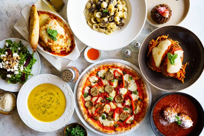 Top-down view of the Winterlicious Menu from Il Fornello Danforth