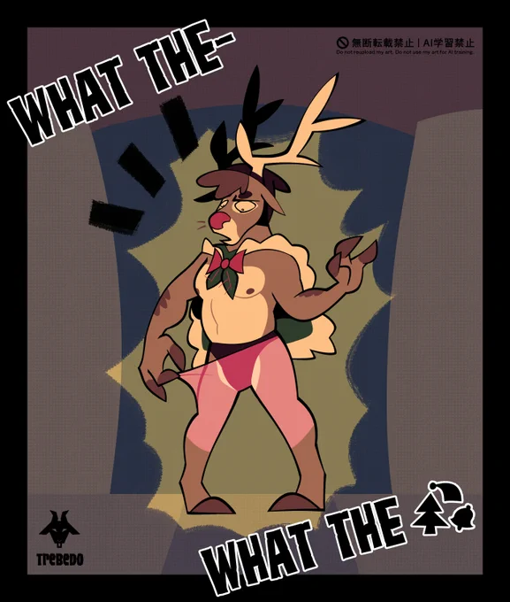 After entering the strange building, Trev came back transformed into a... REINDEER??? and HALF NAKED?? IN THIS COLD??