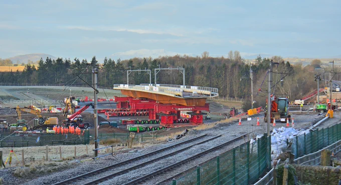 M6 Clifton bridge being moved into position. 
