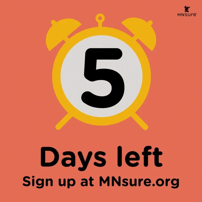 5 days left
Sign up at MNsure.org