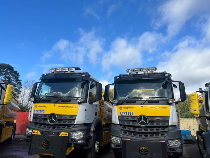 Two gritters lined up