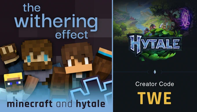 The Withering Effect have new branding and a Hytale Creator Code.