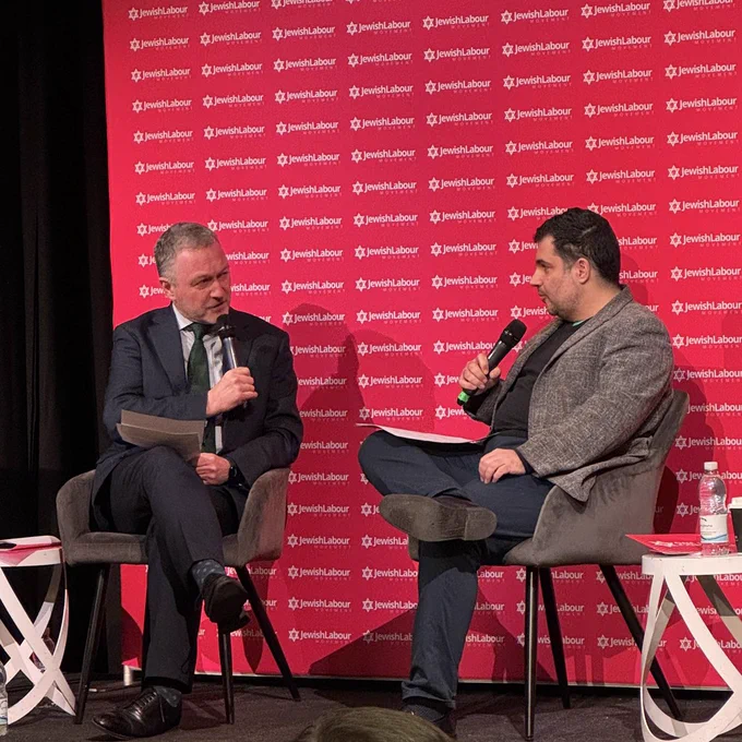 Communities Secretary Steve Reed MP in conversation with Justin Cohen, at the Jewish Labour Movement’a 2026 one day conference.