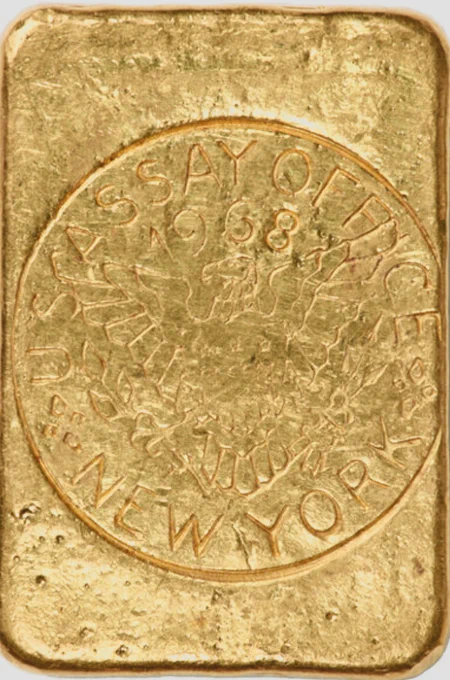 1968 New York Assay Office MS Gold Ingot. 5.34 Ounces