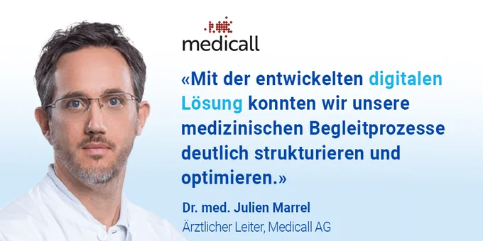 Digitale Prozesslösung für die medizinische Begleitung in der Assistance - FROX Kundenprojekt mit Medicall