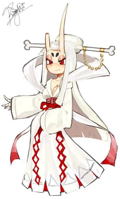 Concept Art - The White Bone Spirit 【白骨精】from Journey to the West. - Art by @pissgata aka Miata